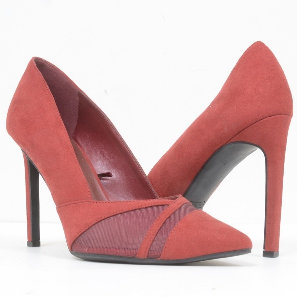 Nine West Treasure 2 Womens 10 Dark Red Pointy Toe Classic Stiletto Heel Pump
